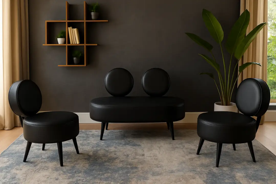 Dünya Model Modern Ev & Ofis Koltuk Takımı | Deri Kumaş